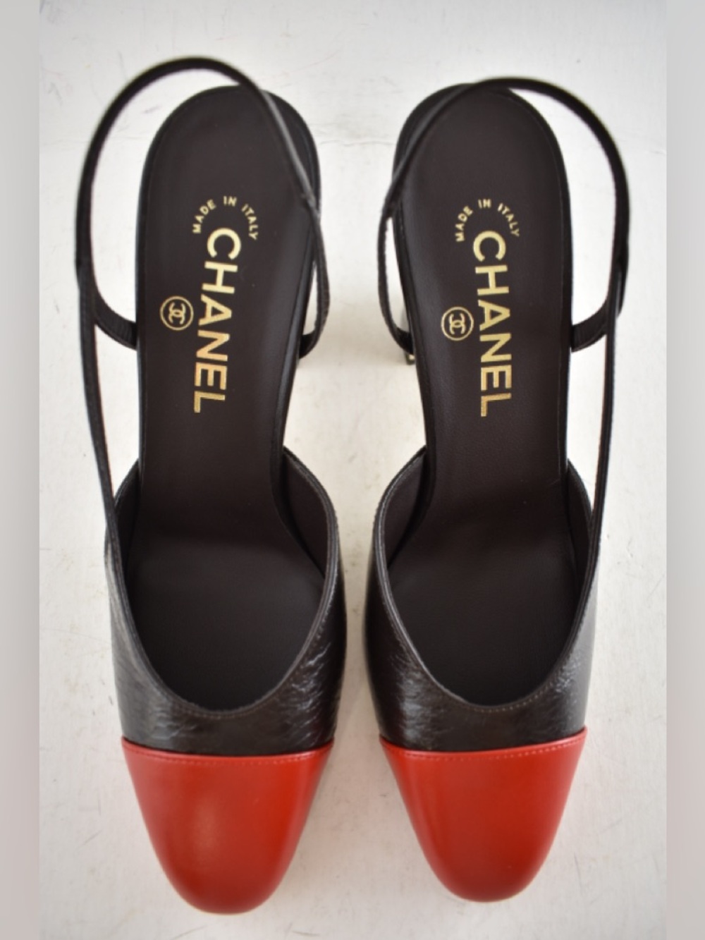 Chanel 26S Blazy Dark Brown Red CC Coco Sling Slingback Block Heel Pump 40c - Picture 9 of 16